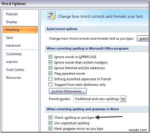Khắc phục lỗi kiểm tra chính tả Outlook không hoạt động