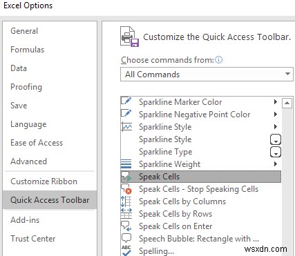 Cách sử dụng tính năng Đọc ô to (Speak Cells) của Excel