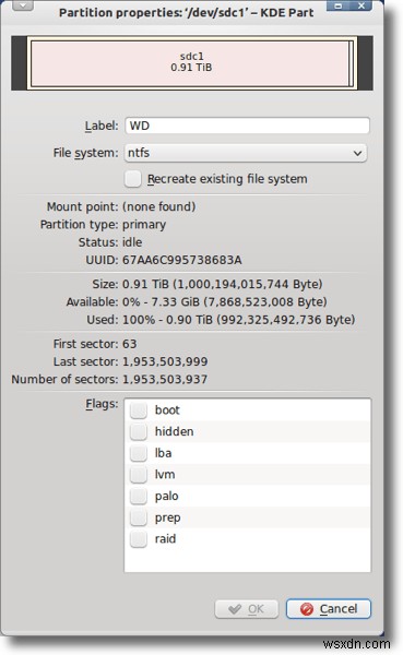 Chỉnh sửa phân vùng với KDE Partition Manager