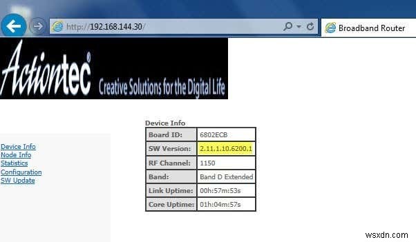 Hướng dẫn nâng cấp Firmware Actiontec ECB6200