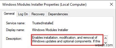 Khắc phục: Windows Modules Installer Worker占用高CPU Windows 10