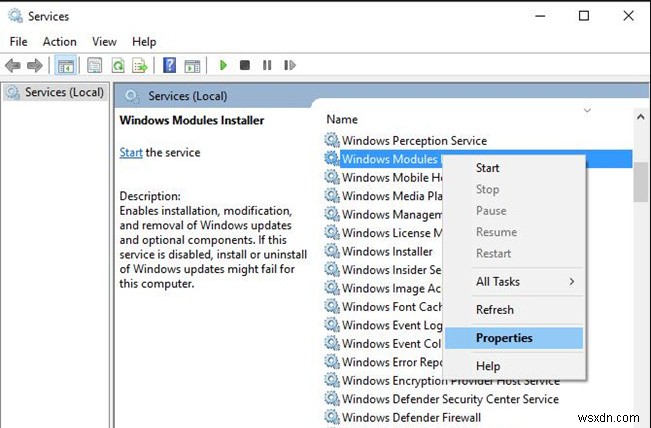Khắc phục: Windows Modules Installer Worker占用高CPU Windows 10