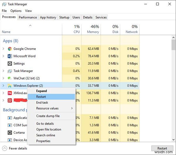 Khắc phục: File Explorer không phản hồi trên Windows 10