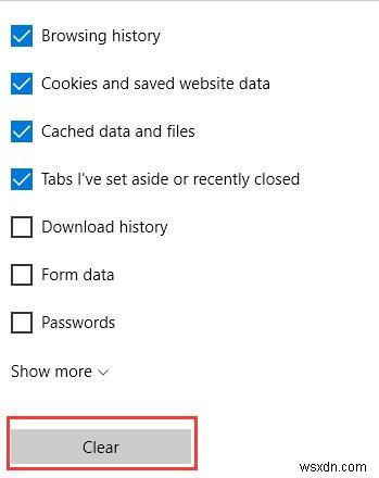Cách xóa Lịch sử, Bộ nhớ đệm, Dữ liệu, Cookie trong Microsoft Edge