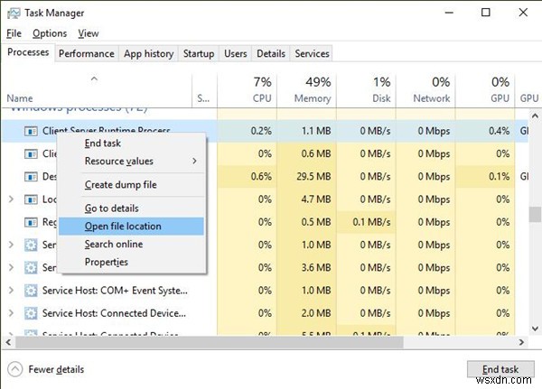 Khắc phục: Csrss.exe sử dụng CPU cao trên Windows 10, 8, 7