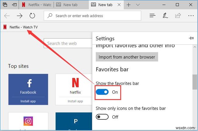 6 cài đặt Favorites (Yêu thích) và Bookmark trên Microsoft Edge
