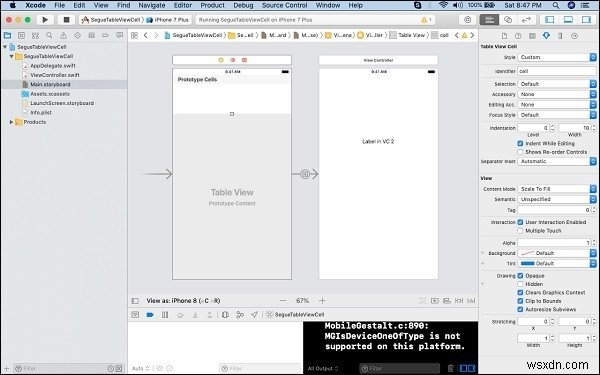 Push Segue từ UITableViewCell sang ViewController trong Swift