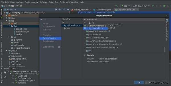 Cách thêm file JAR làm thư viện (library) trong Android Studio