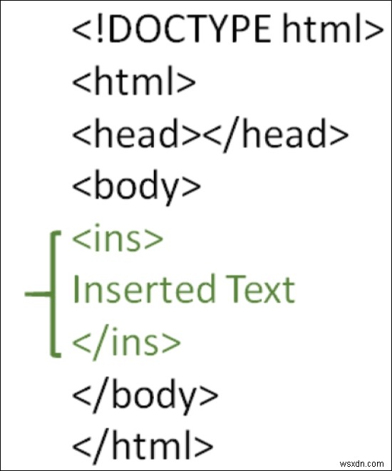 Cách đánh dấu văn bản chèn thêm (inserted text) trong HTML?