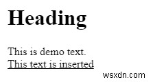 Cách đánh dấu văn bản chèn thêm (inserted text) trong HTML?