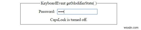 Phương thức getModifierState() của KeyboardEvent trong HTML DOM
