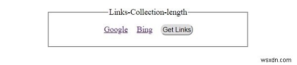 Bộ sưu tập links trong HTML DOM
