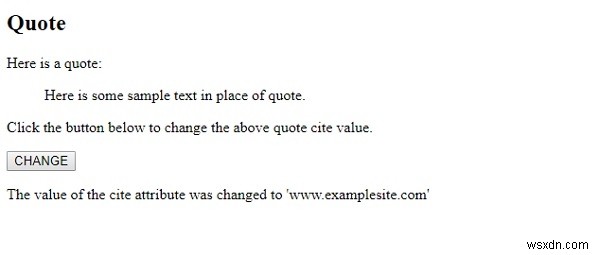 Thuộc tính cite của blockquote trong HTML DOM