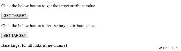 Thuộc tính target của Base trong HTML DOM