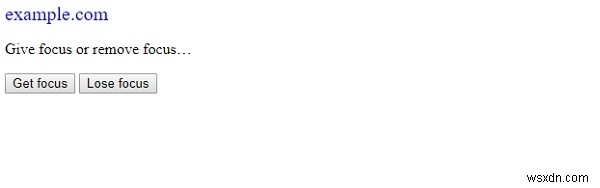 Phương thức blur() trong HTML DOM