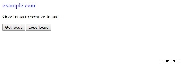 Phương thức blur() trong HTML DOM