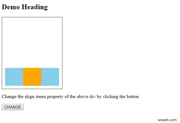 Thuộc tính alignItems trong HTML DOM Style