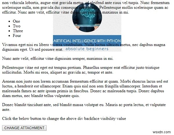 Thuộc tính backgroundAttachment trong HTML DOM Style