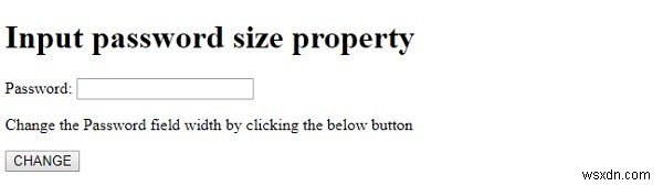 Thuộc tính size của Input Password trong HTML DOM