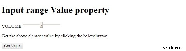 Thuộc tính value của Input Range trong HTML DOM