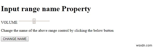 Thuộc tính name của Input Range trong HTML DOM
