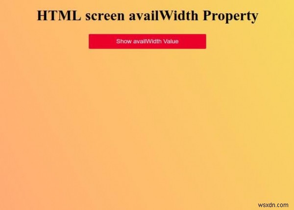 Thuộc tính availWidth của Screen trong HTML