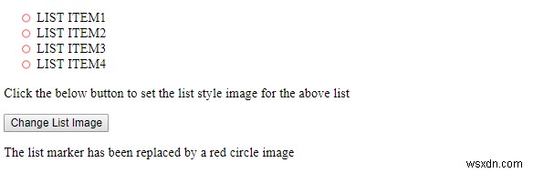 Thuộc tính listStyleImage trong HTML DOM Style