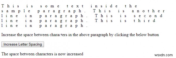 Thuộc tính letterSpacing trong HTML DOM Style