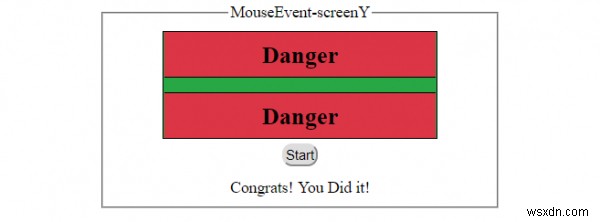 Thuộc tính screenY của MouseEvent trong HTML DOM