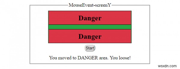 Thuộc tính screenY của MouseEvent trong HTML DOM