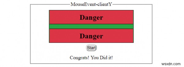 Thuộc tính clientY của MouseEvent trong HTML DOM