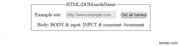 Thuộc tính nodeName trong HTML DOM