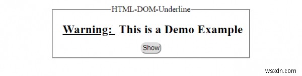 Đối tượng Underline trong HTML DOM