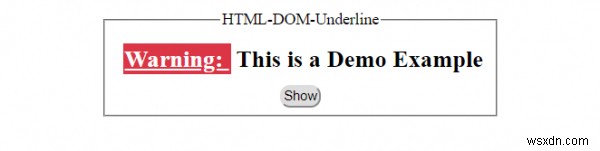 Đối tượng Underline trong HTML DOM