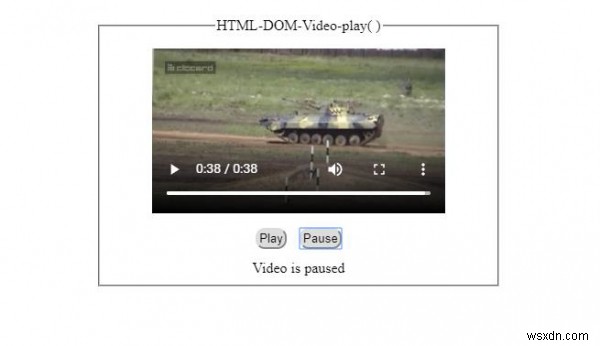 Phương thức play() của Video trong HTML DOM