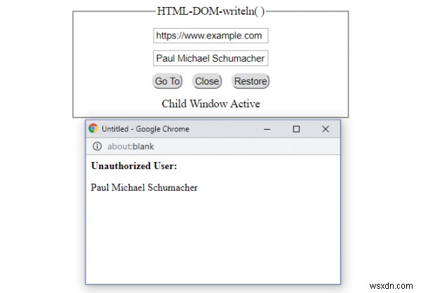 Phương thức writeln() trong HTML DOM