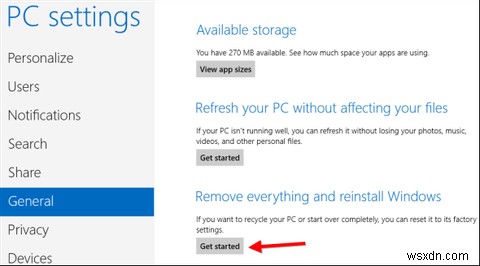 Cách Khôi phục, Làm mới (Refresh), hoặc Đặt lại (Reset) cài đặt Windows 8