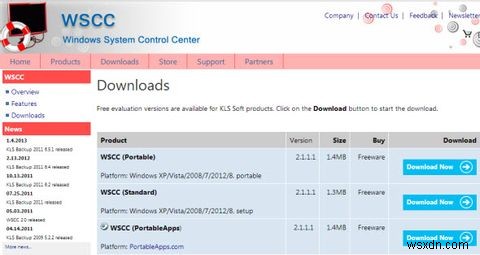 Khởi đầu bộ công cụ USB với Windows System Control Center