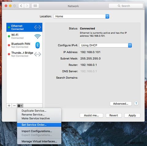 Cách ưu tiên Ethernet hơn Wi-Fi trên Mac OS X