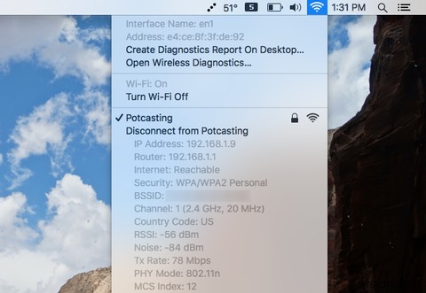 Dùng Mac chẩn đoán và cải thiện kết nối Wi-Fi