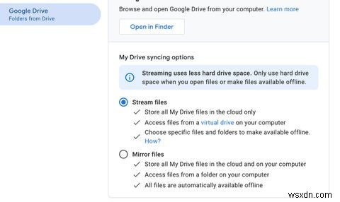 Cách sử dụng Google Drive for Desktop trên Mac