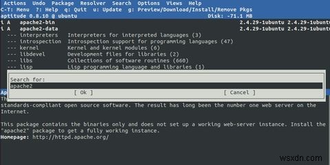 Cách tìm kiếm gói phần mềm trong Ubuntu