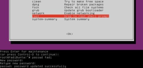 Cách nhanh chóng đặt lại mật khẩu quên trên Ubuntu