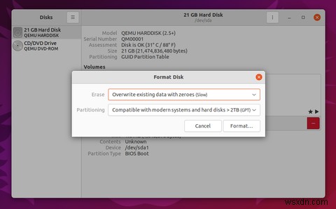 Cách Sử Dụng Ubuntu Disk Utility Quản Lý HDD/SSD Tốt Hơn
