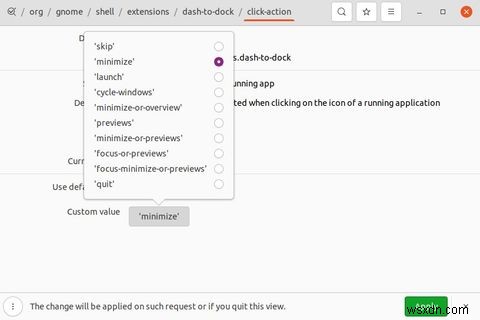 Cách Bật Tùy Chọn Thu Nhỏ Khi Click Vào Ubuntu