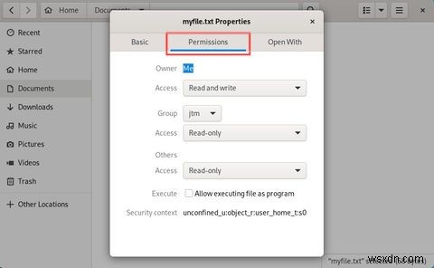 Cách Thay Đổi Quyền Truy Cập Tập Tin Trên Màn Hình NghỊ Linux
