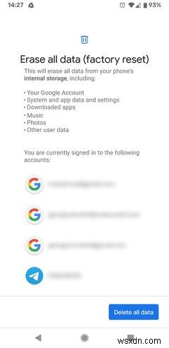 Dữ liệu có thể khôi phục sau khi reset cài đặt gốc Android không?