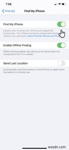Cách tắt Find My iPhone khi bán thiết bị