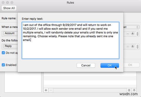 Cách Thiết Lập Tự Động Trả Lời Email Nghỉ Phép Trên Mac