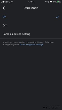 Cách bật Chế độ tối (Dark Mode) cho Google Maps trên iPhone